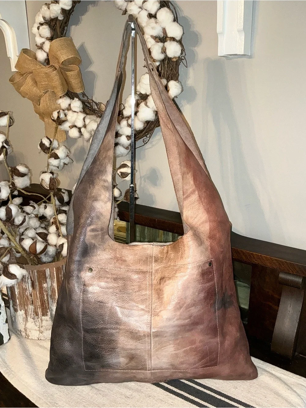 Bed Stu Leather Ariel Hobo Shoulder Bag Starry Night TD Tie Dyed Retail $249